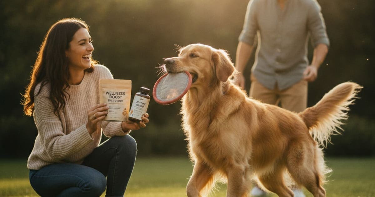 A dog being cared for at home, illustrating amazon dog supplements: what to look for and skip