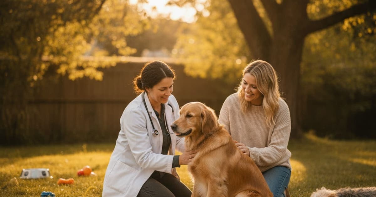 A dog being cared for at home, illustrating arthritis in dogs' elbow: signs, x-rays and care