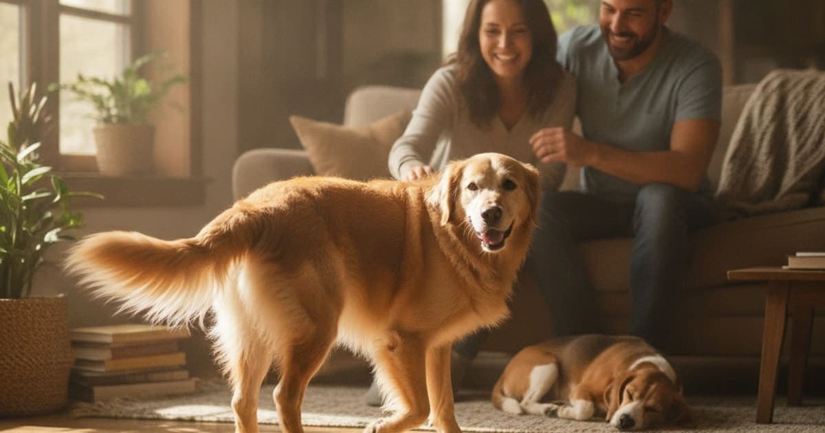A dog being cared for at home, illustrating arthritis vs hip dysplasia in dogs
