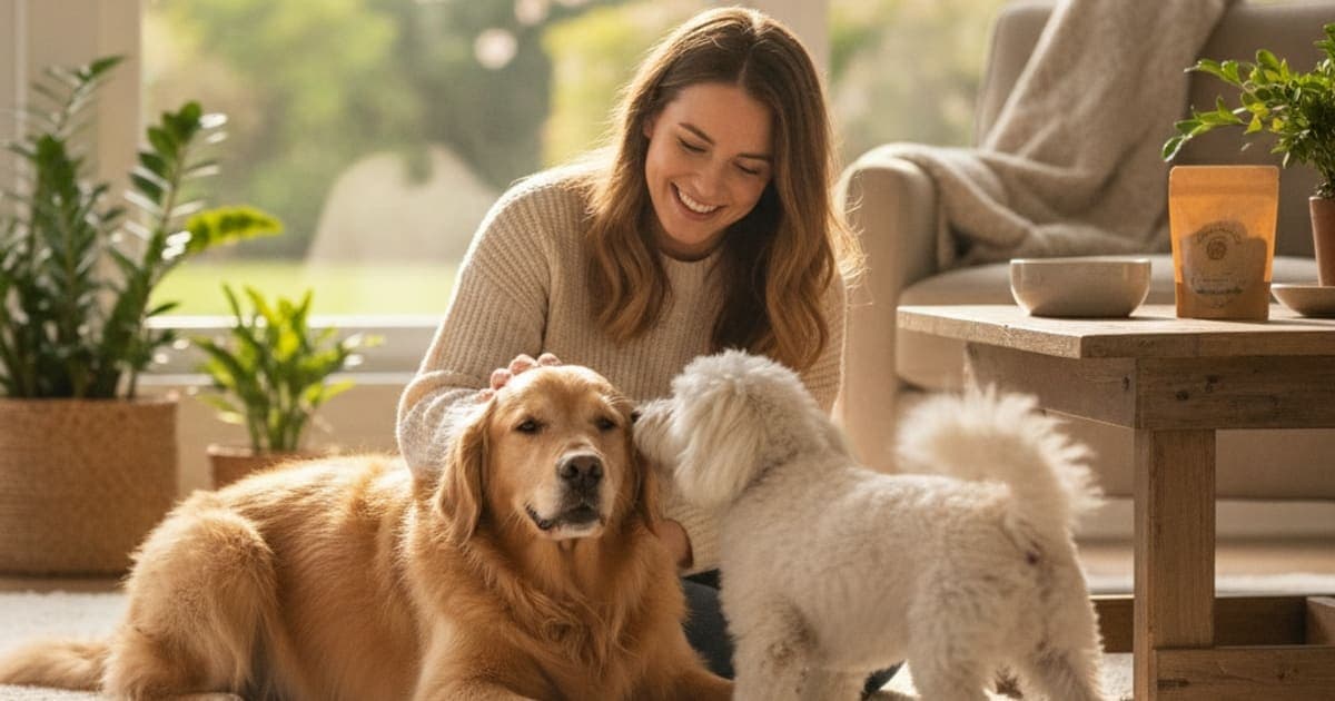 A dog being cared for at home, illustrating best anti itch supplements for dogs