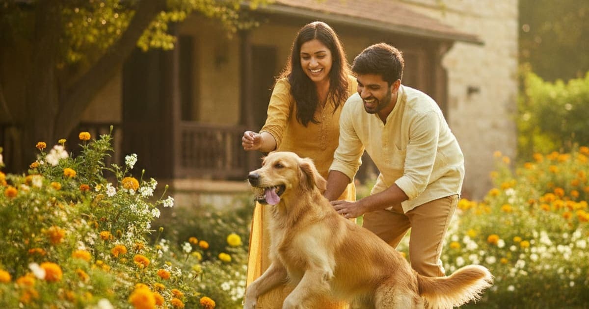 A dog being cared for at home, illustrating best calcium supplement for dogs