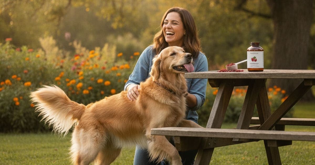 A dog being cared for at home, illustrating best cranberry supplement for dogs uti
