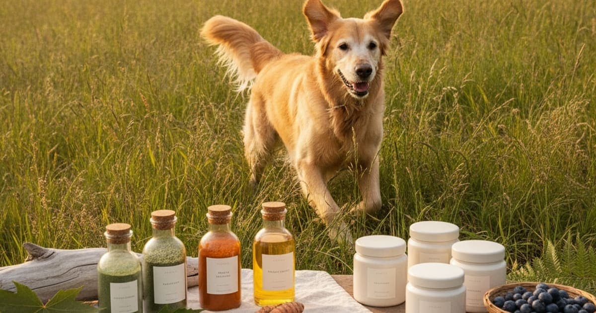 A dog being cared for at home, illustrating best dog joint supplement uk, canada, australia and nz