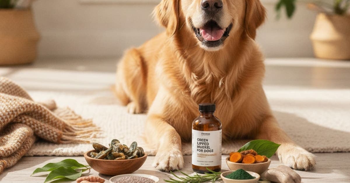 A dog being cared for at home, illustrating what is the best green lipped mussel for dogs? (how to pick)