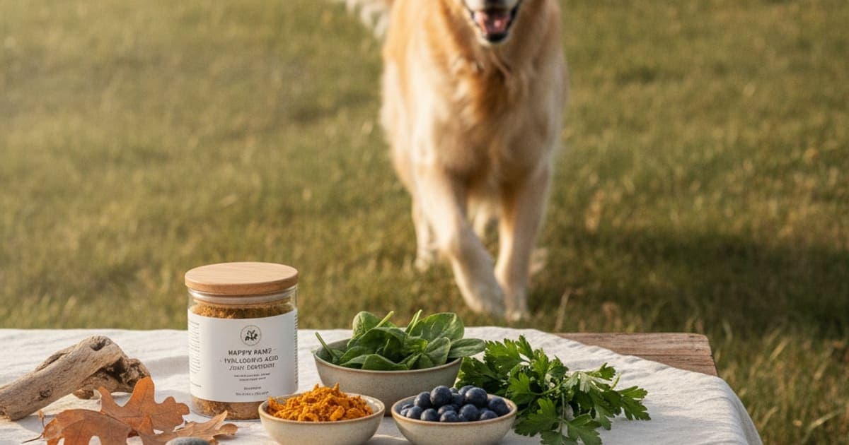 A dog being cared for at home, illustrating best hyaluronic acid for dogs with arthritis, ranked