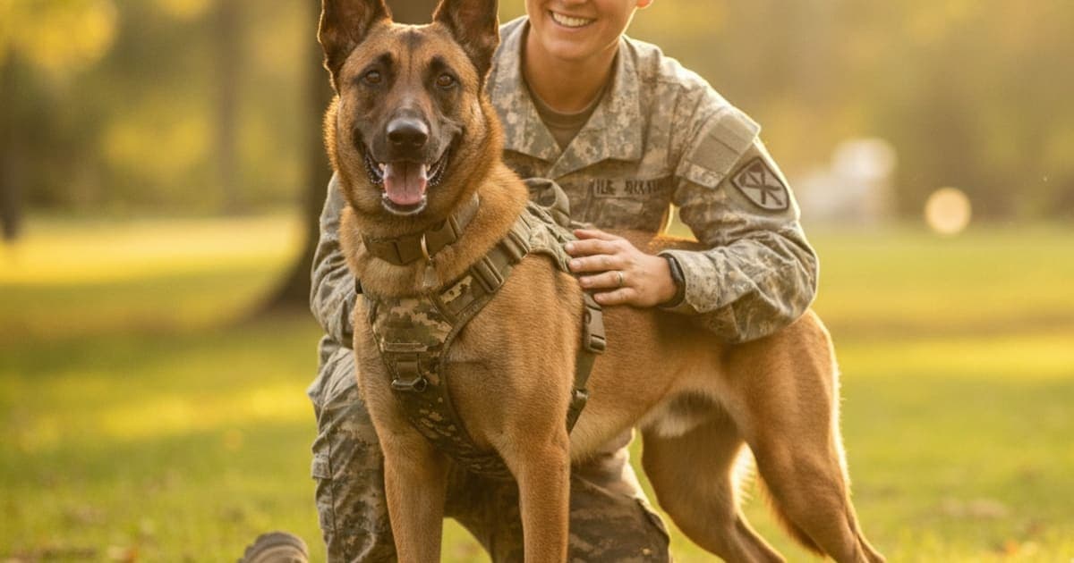 A dog being cared for at home, illustrating best joint support for military working dogs (2026)