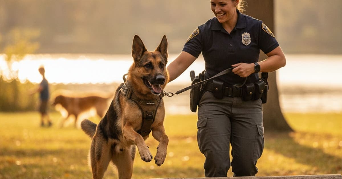 A dog being cared for at home, illustrating best joint support for police k9s