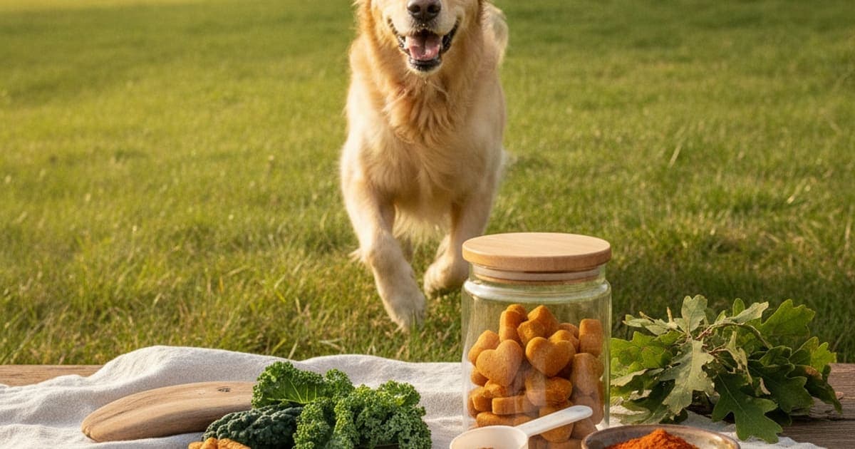A dog being cared for at home, illustrating best joint and muscle supplement for dogs: how to choose