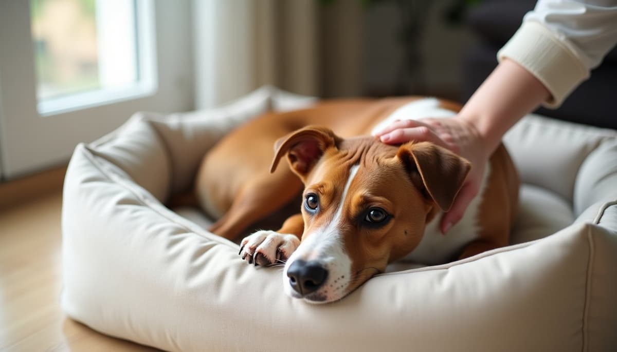 A dog being cared for at home, illustrating best joint supplement for border terriers in 2026