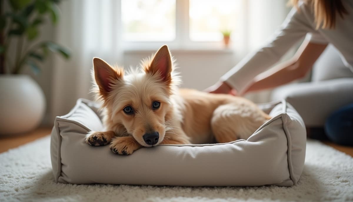 A dog being cared for at home, illustrating best joint supplement for cairn terriers 2026