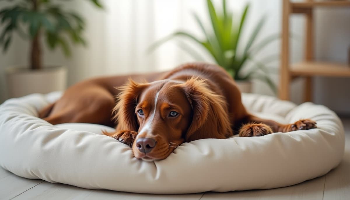 A dog being cared for at home, illustrating best joint supplement for cocker spaniels