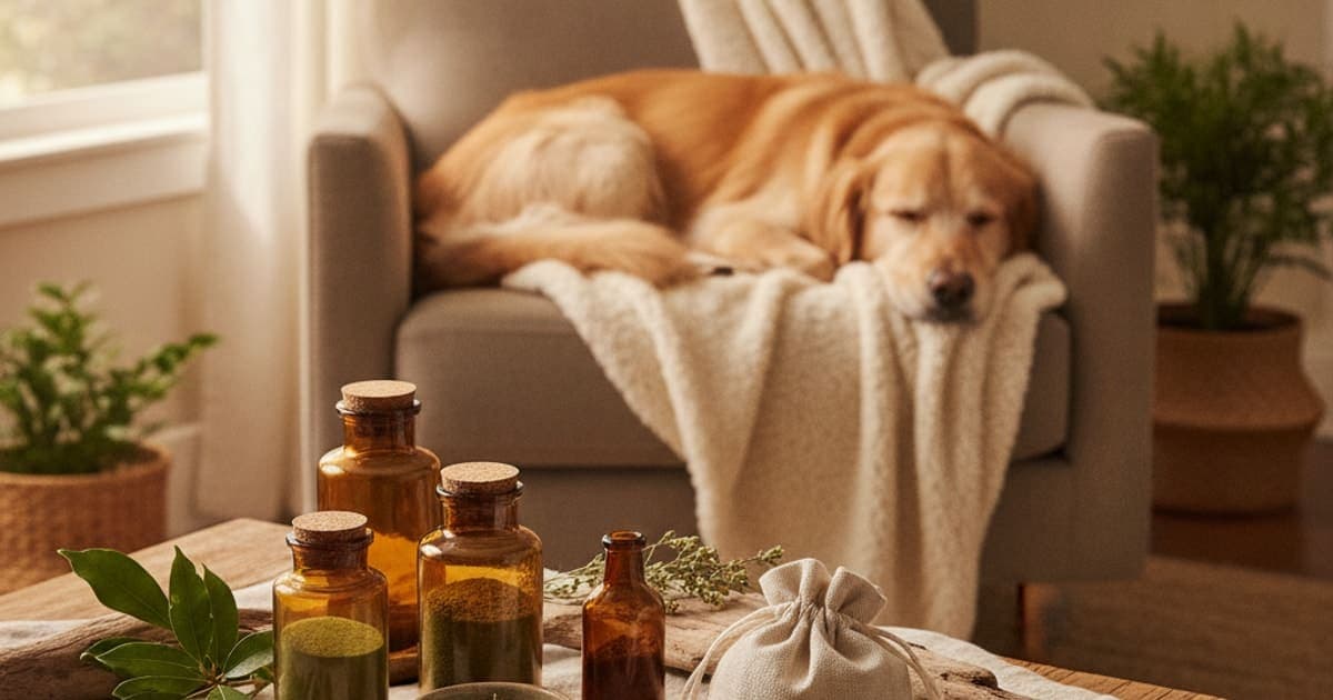 A dog being cared for at home, illustrating best multivitamin for dogs with kidney disease: what to ask