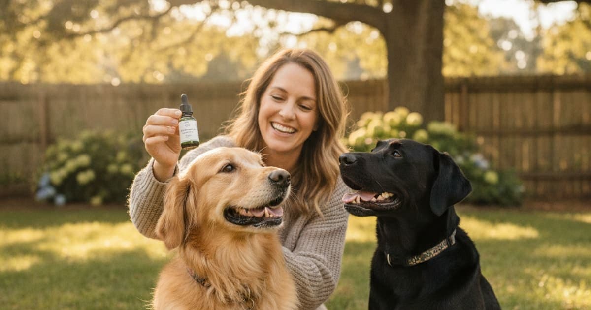 A dog being cared for at home, illustrating best phytoplankton supplement for dogs
