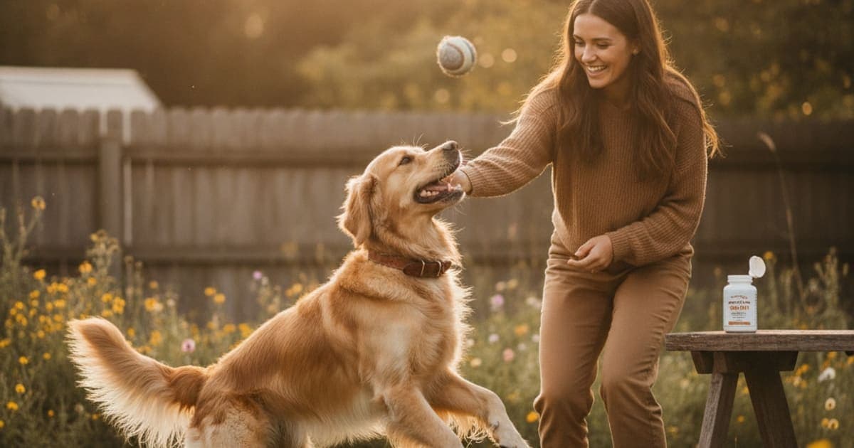 A dog being cared for at home, illustrating best sam-e supplement for dogs: what to look for