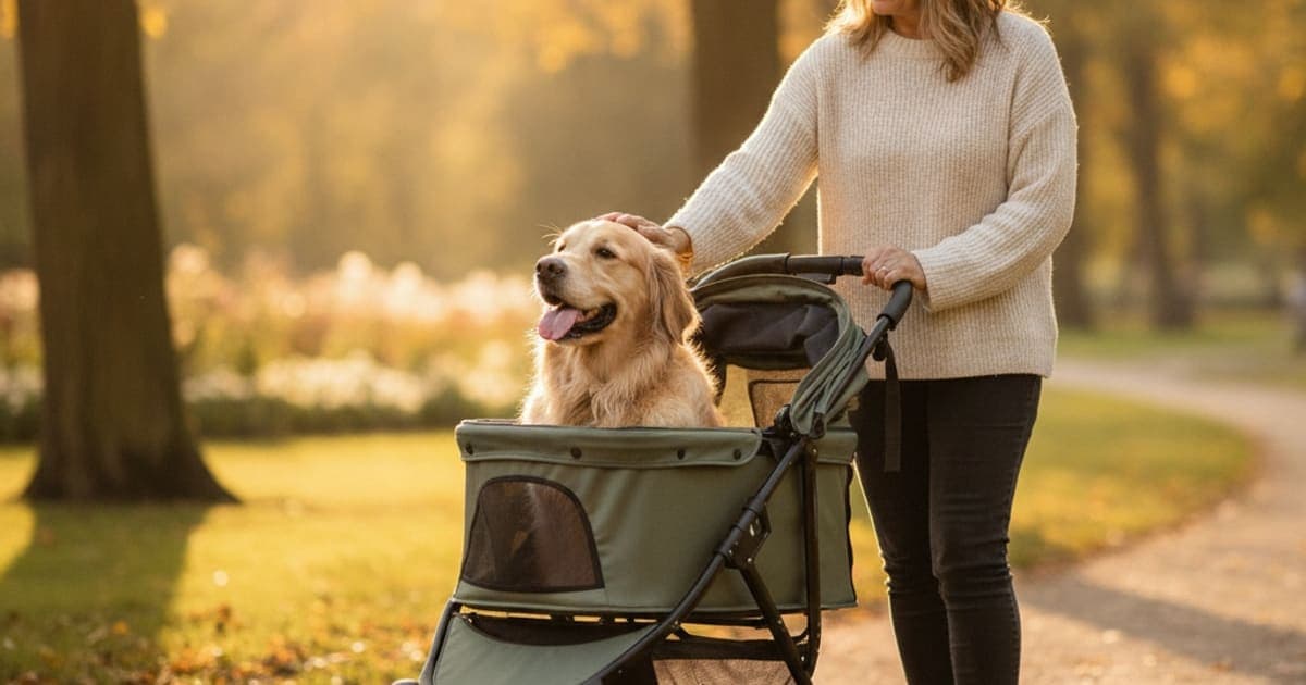 A dog being cared for at home, illustrating what can i give a dog that can't walk as far? (mobility)