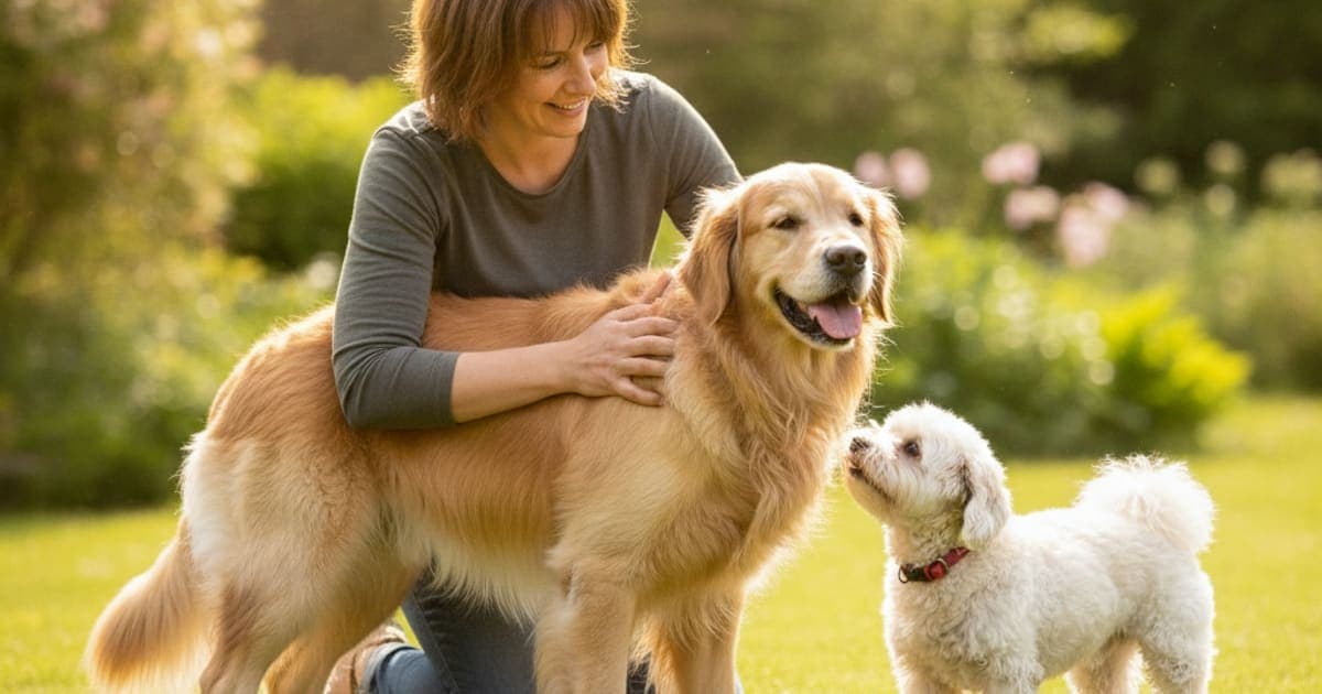 A dog being cared for at home, illustrating best thing to give a dog crying out in pain