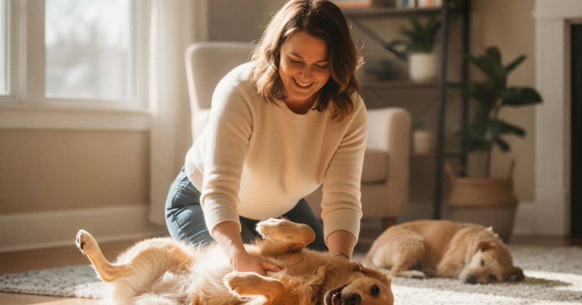 A dog being cared for at home, illustrating what can i give a dog that is falling over? (what helps)