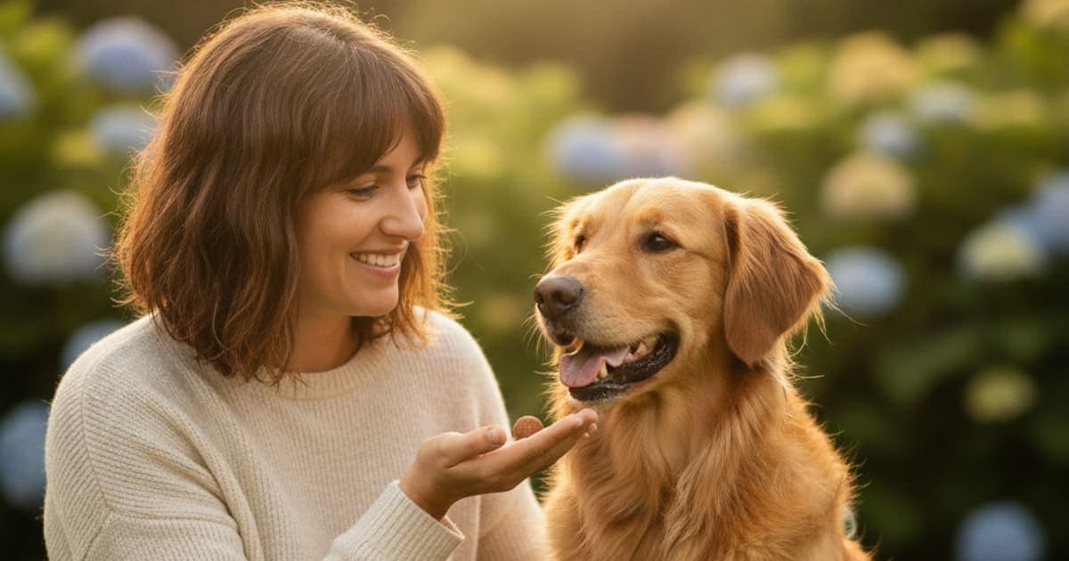 A dog being cared for at home, illustrating best thing to give a dog irritable when handled