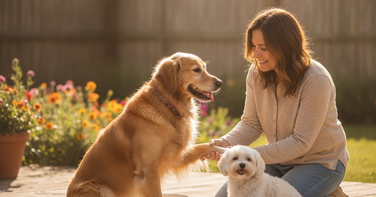 A dog being cared for at home, illustrating dog sudden limping