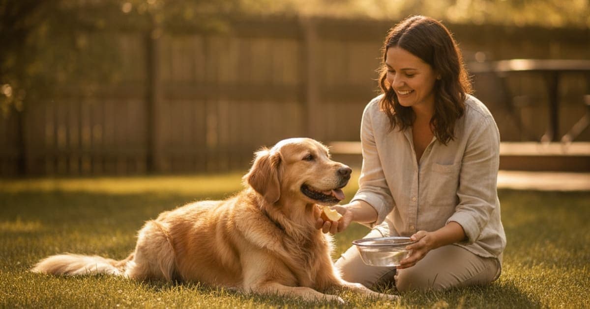 A dog being cared for at home, illustrating a dog tiring quickly