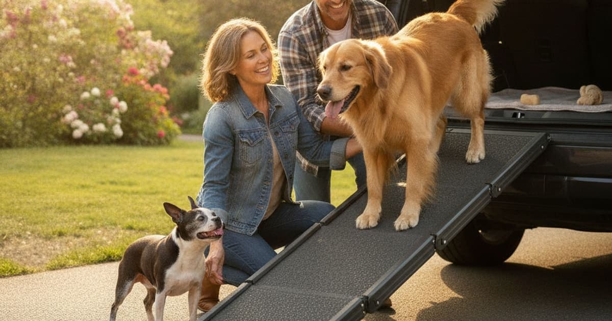 A dog being cared for at home, illustrating best thing to give a dog trouble jumping in the car