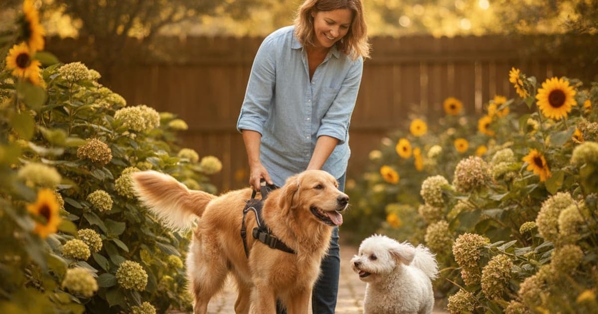 A dog being cared for at home, illustrating dog uneven gait