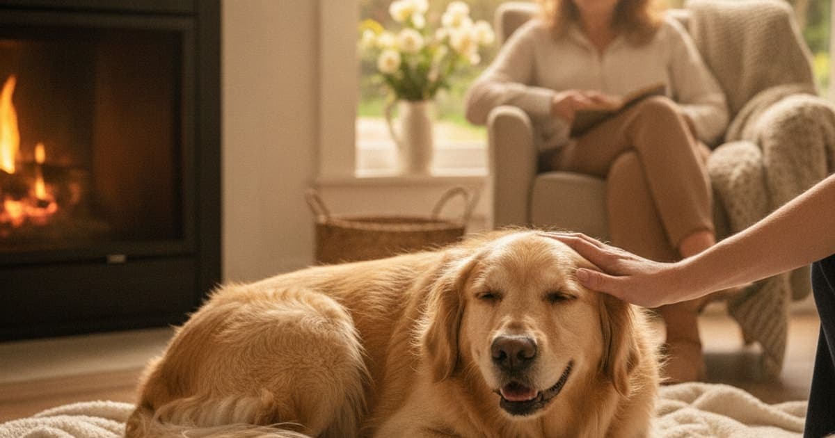 A dog being cared for at home, illustrating what can i give a dog with a warm joint? (what helps)