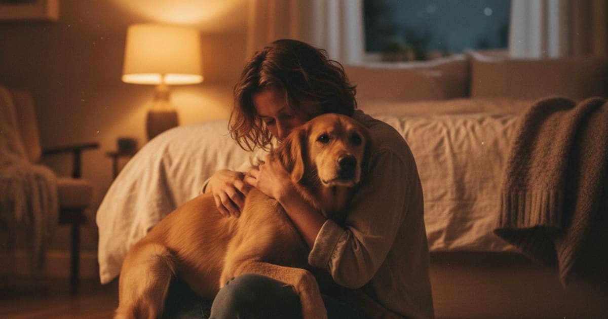 A dog being cared for at home, illustrating best thing to give a dog whining at night