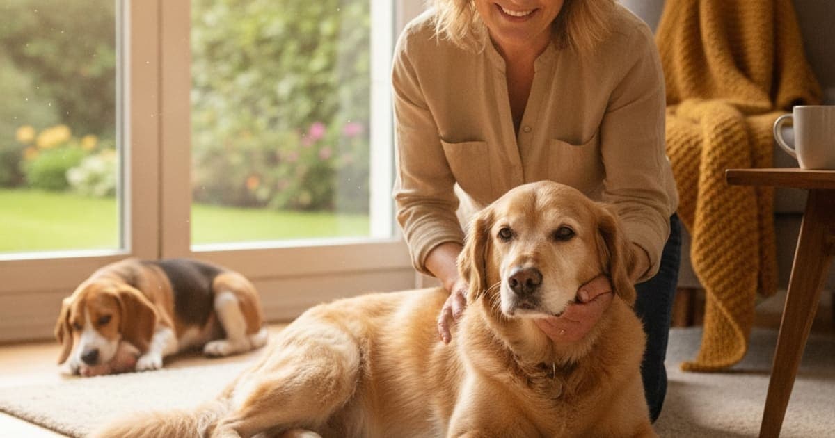 A dog being cared for at home, illustrating chronic pain in dogs (2026)