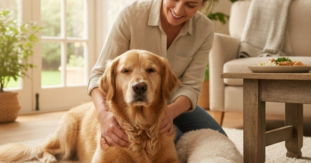 A dog being cared for at home, illustrating gastritis in dogs (2026)