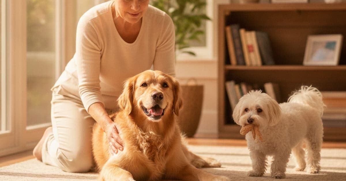 A dog being cared for at home, illustrating iliopsoas strain in dogs (2026)