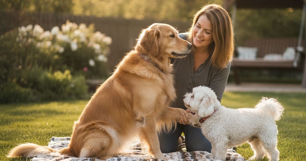A dog being cared for at home, illustrating joint effusion in dogs (2026)