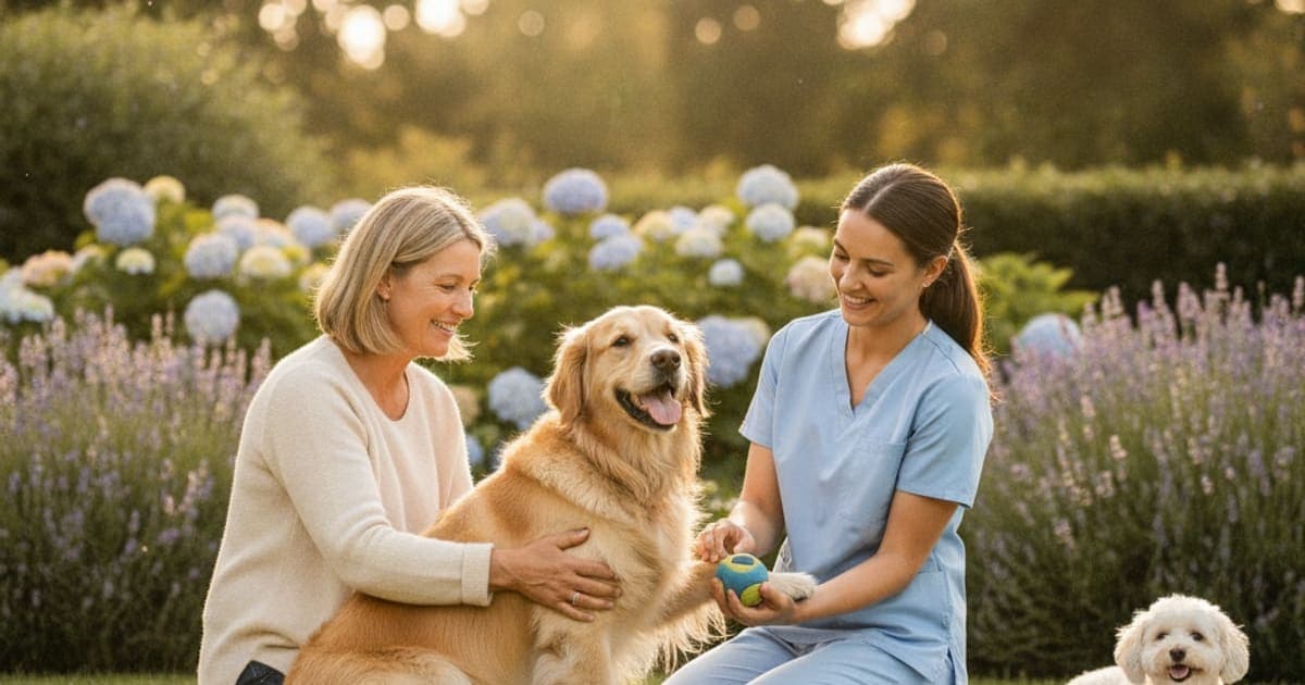 A dog being cared for at home, illustrating nerve damage in dogs (2026)