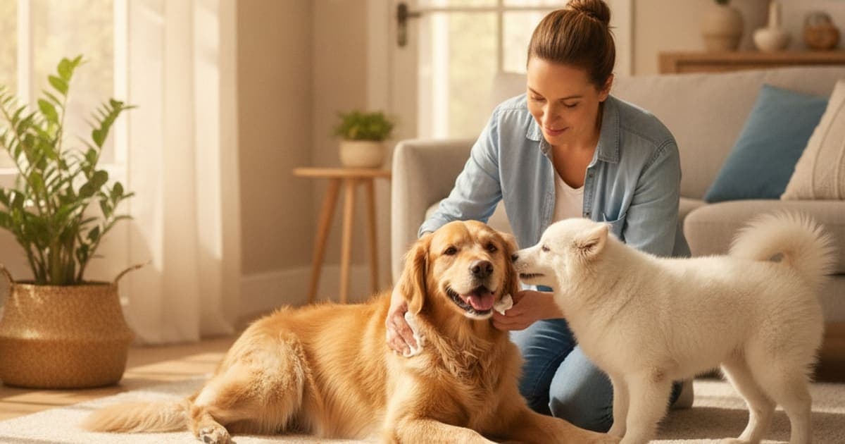 A dog being cared for at home, illustrating pressure sores in dogs (2026)