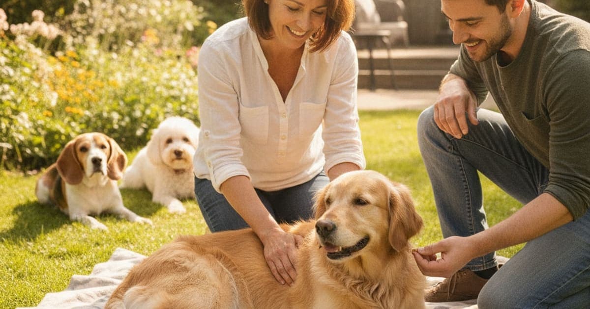 A dog being cared for at home, illustrating tendon injury in dogs (2026)