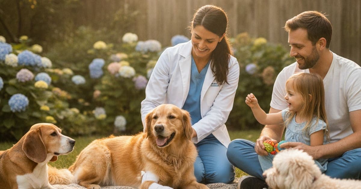 A dog being cared for at home, illustrating torn acl in dogs (2026)