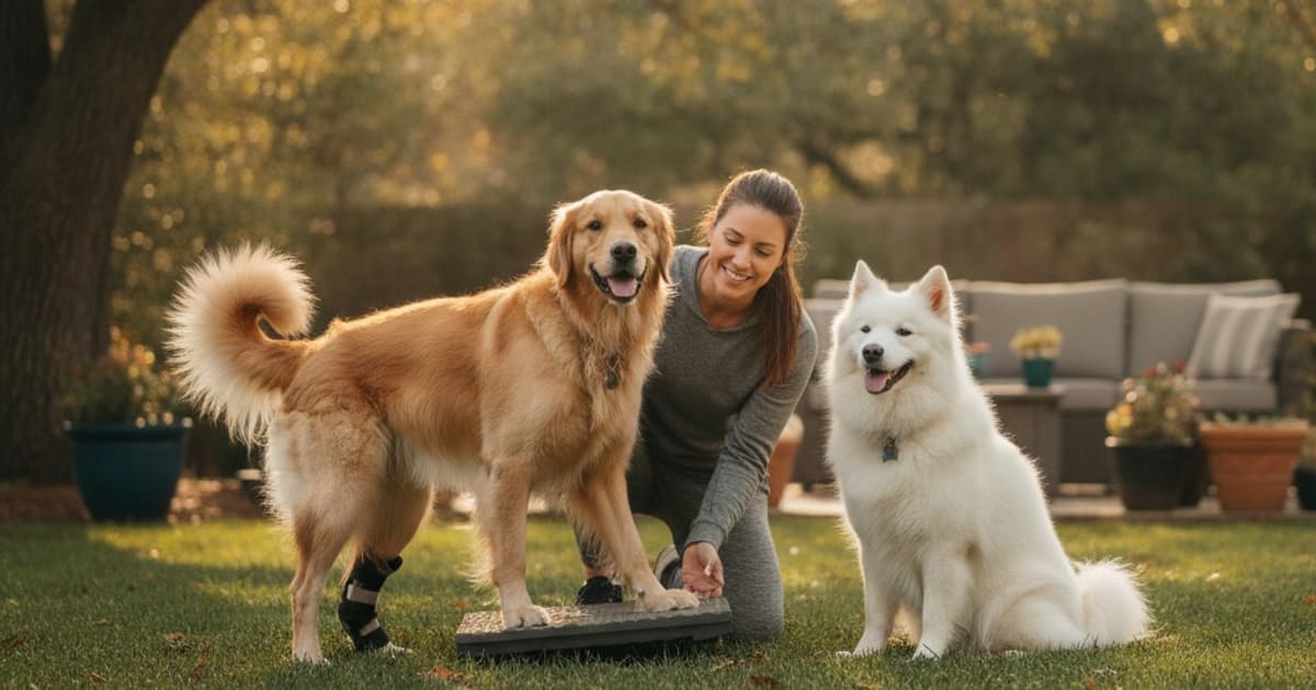A dog being cared for at home, illustrating tplo recovery in dogs (2026)