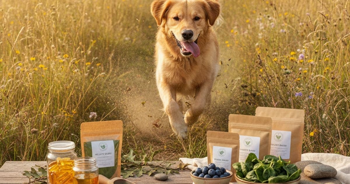 A dog being cared for at home, illustrating better wild dog supplements: how to judge quality