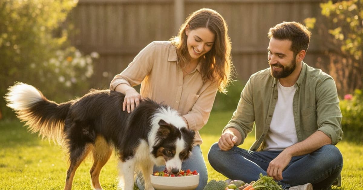A dog being cared for at home, illustrating border collie nutrition