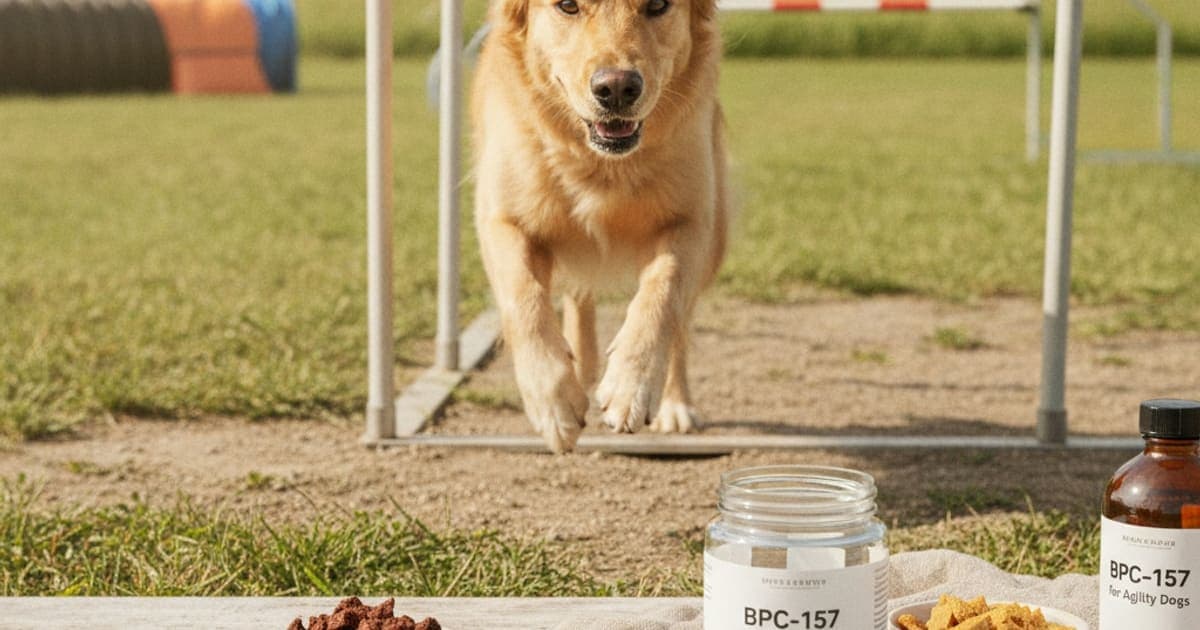 A dog being cared for at home, illustrating bpc-157 for agility dogs: what handlers should know