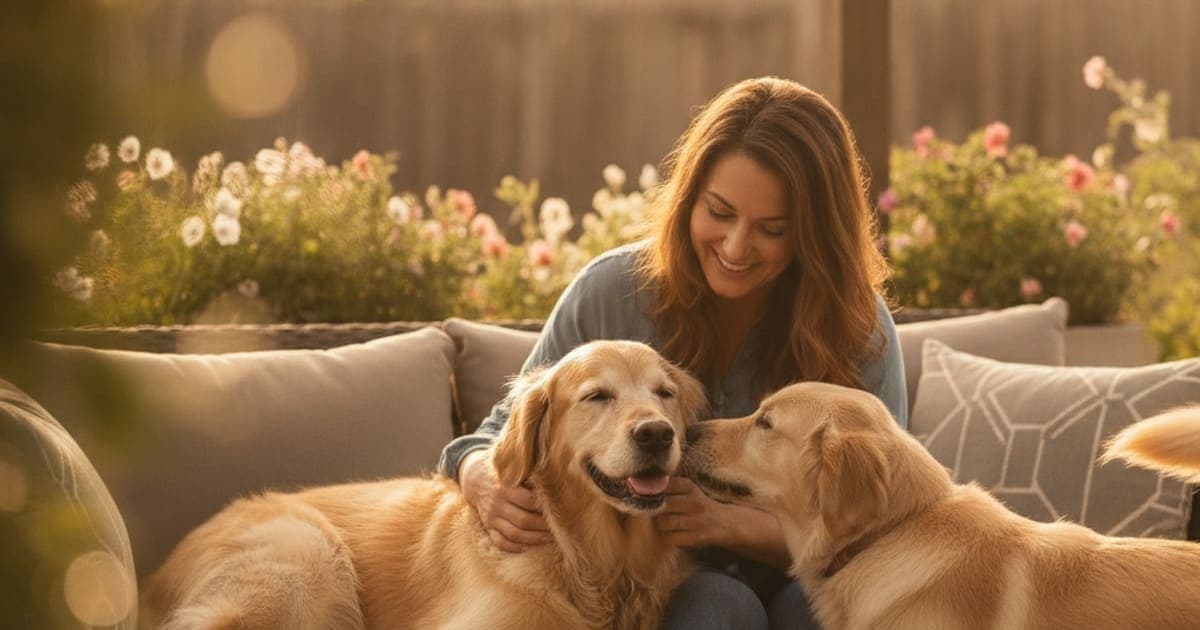 A dog being cared for at home, illustrating bpc-157 for cognitive decline in dogs: does it work