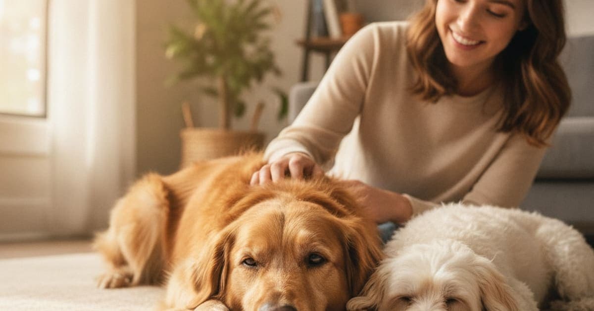 A dog being cared for at home, illustrating bpc-157 for hot spots in dogs: does it work