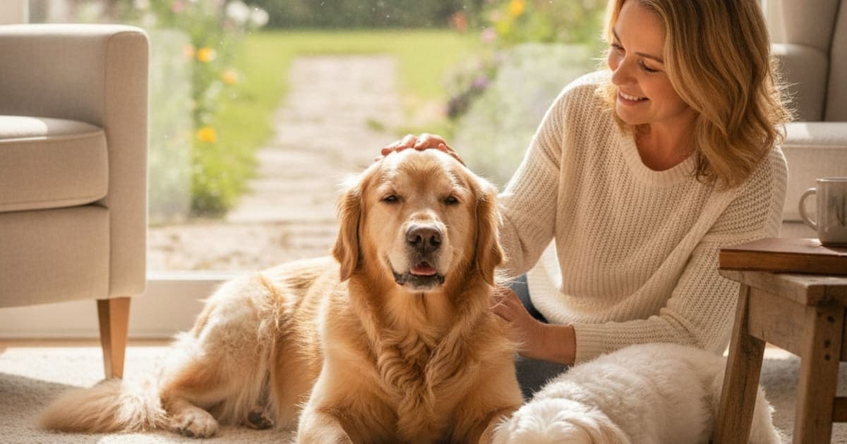 A dog being cared for at home, illustrating bpc-157 for hygroma in dogs: does it work