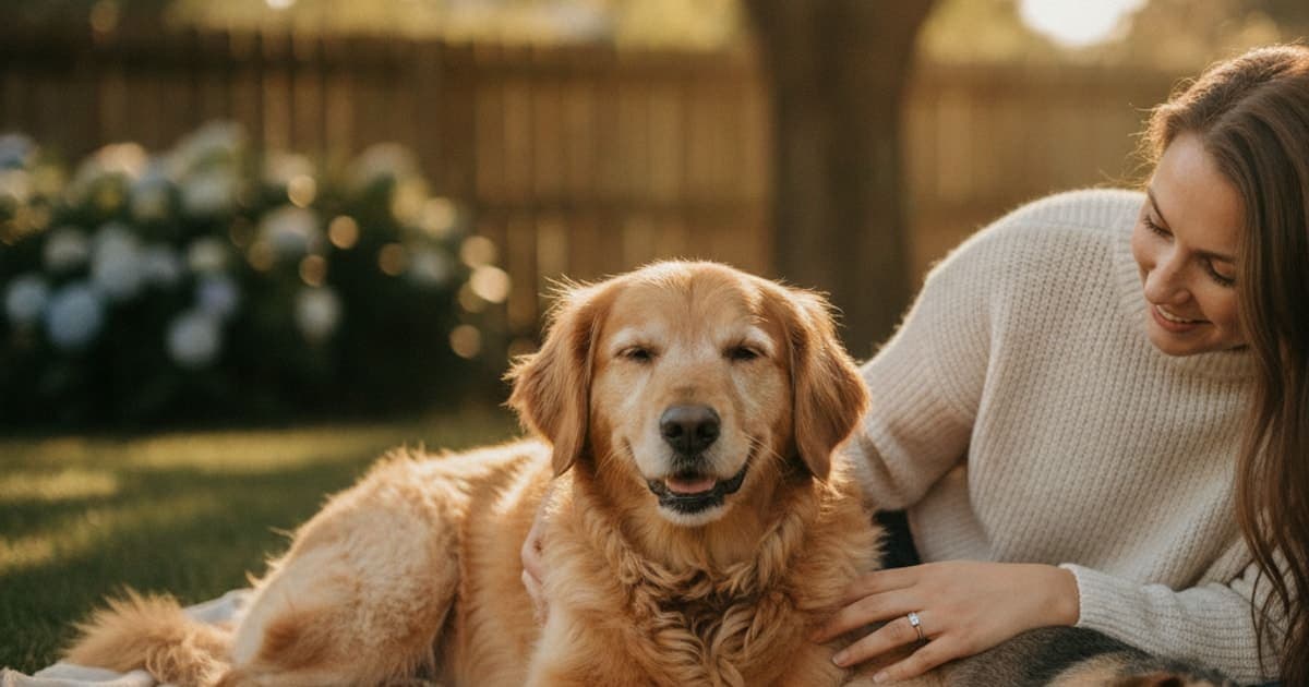 A dog being cared for at home, illustrating bpc-157 for ivdd in dogs: does it work