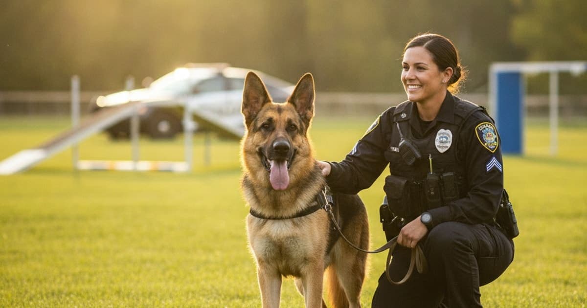A dog being cared for at home, illustrating bpc-157 for police k9s