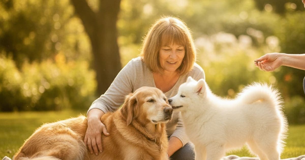 A dog being cared for at home, illustrating bpc-157 for sarcopenia in dogs: does it work