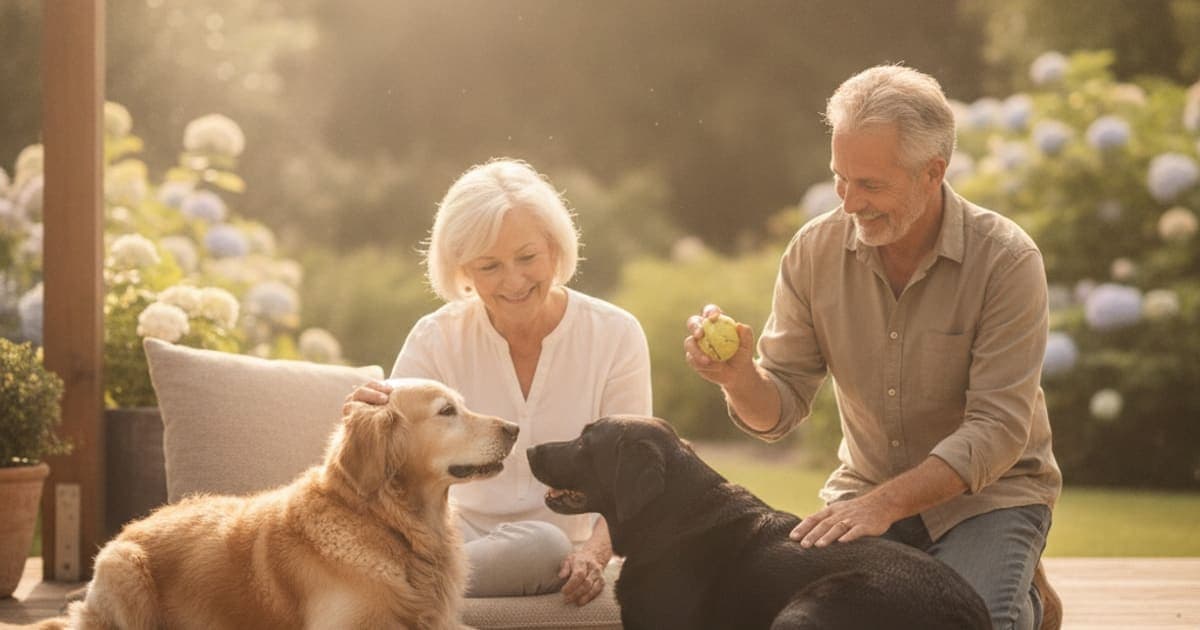 A dog being cared for at home, illustrating bpc-157 for senior dogs: what it is and why it's used