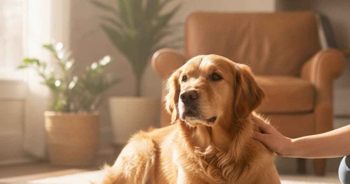 A dog being cared for at home, illustrating bpc-157 for shoulder instability in dogs: does it work