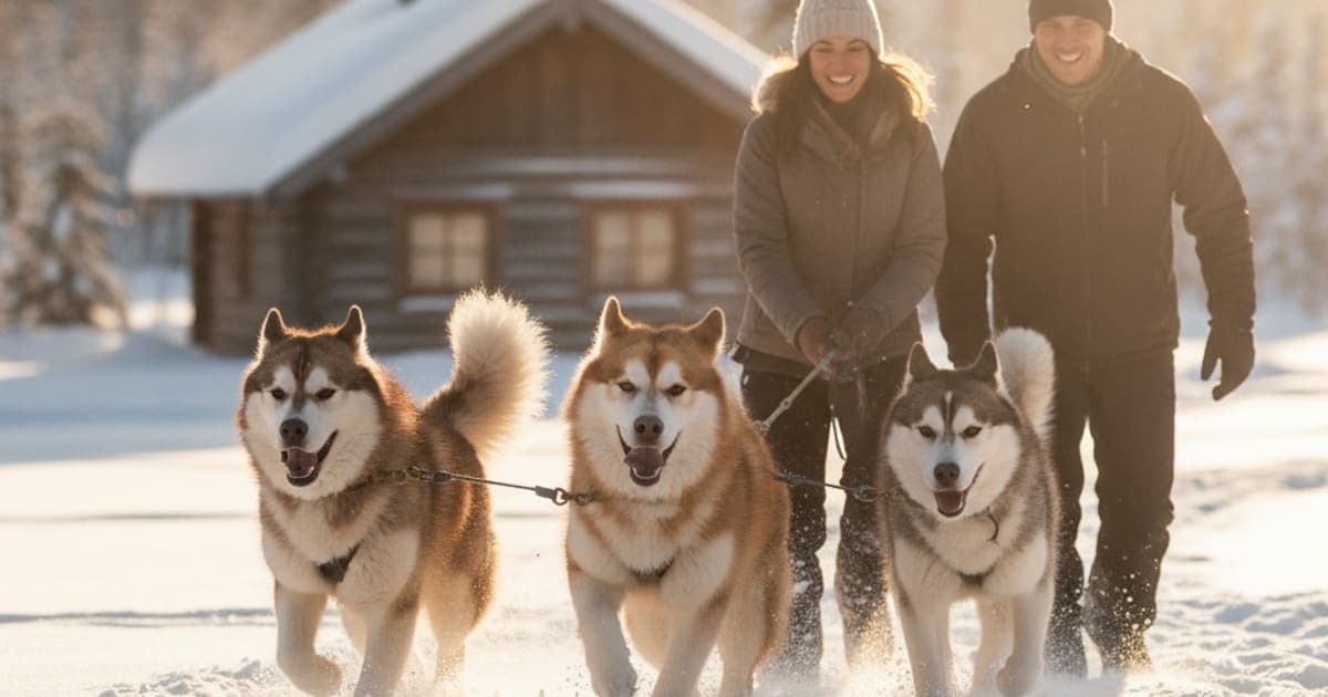 A dog being cared for at home, illustrating bpc-157 for sled dogs