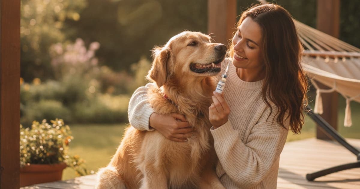 A dog being cared for at home, illustrating bpc-157: how much bac water for dogs? (explained)